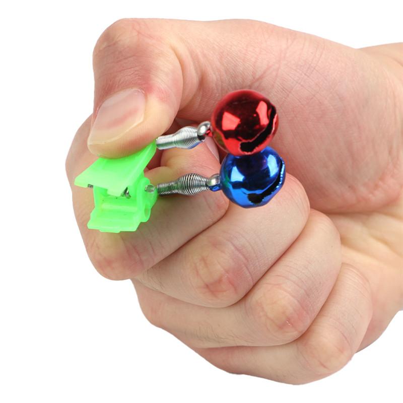 10 peças de clipe de sino de pesca de plástico alarme de vara de pesca com alarmes duplos