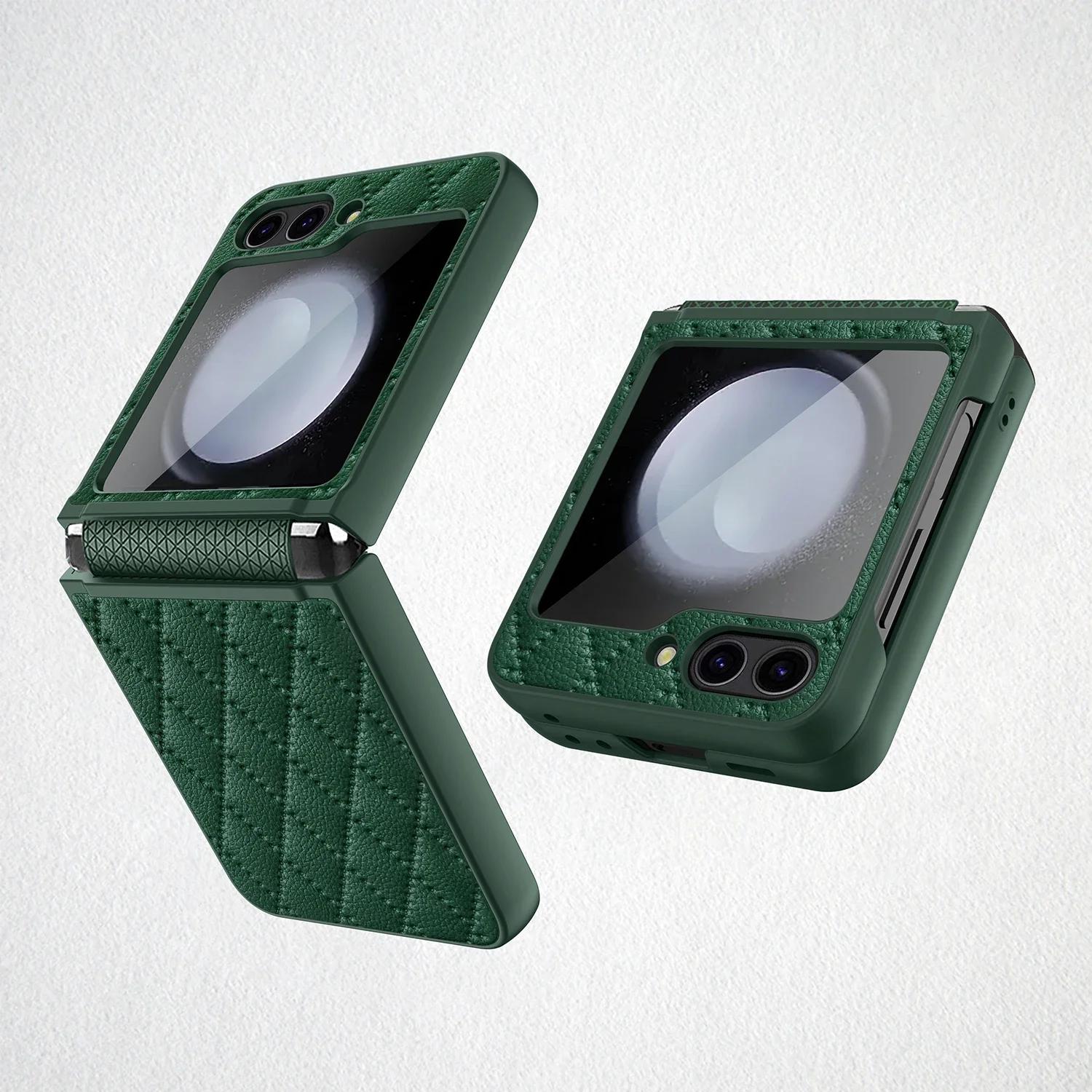 Leather Glass Film Phone Case for