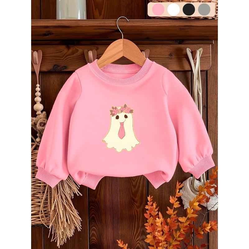 European Sizes Halloween Soft and Cute Simple Print Pattern, 0-3 Year Old  Kid Durable Wrinkle Resistant Thin Round Neck Hoodie, Simple Pattern Design