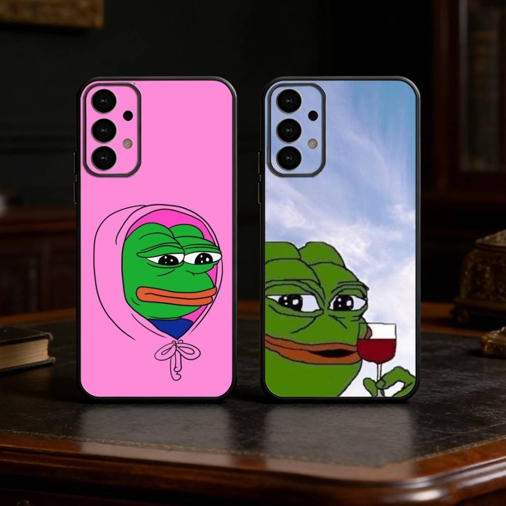 F-Funny P-Pepe the Frog Phone Case For Samsung S25,S24,S21,S22,S23,S30,Ultra,S20,Plus,Fe,Lite Black Shell