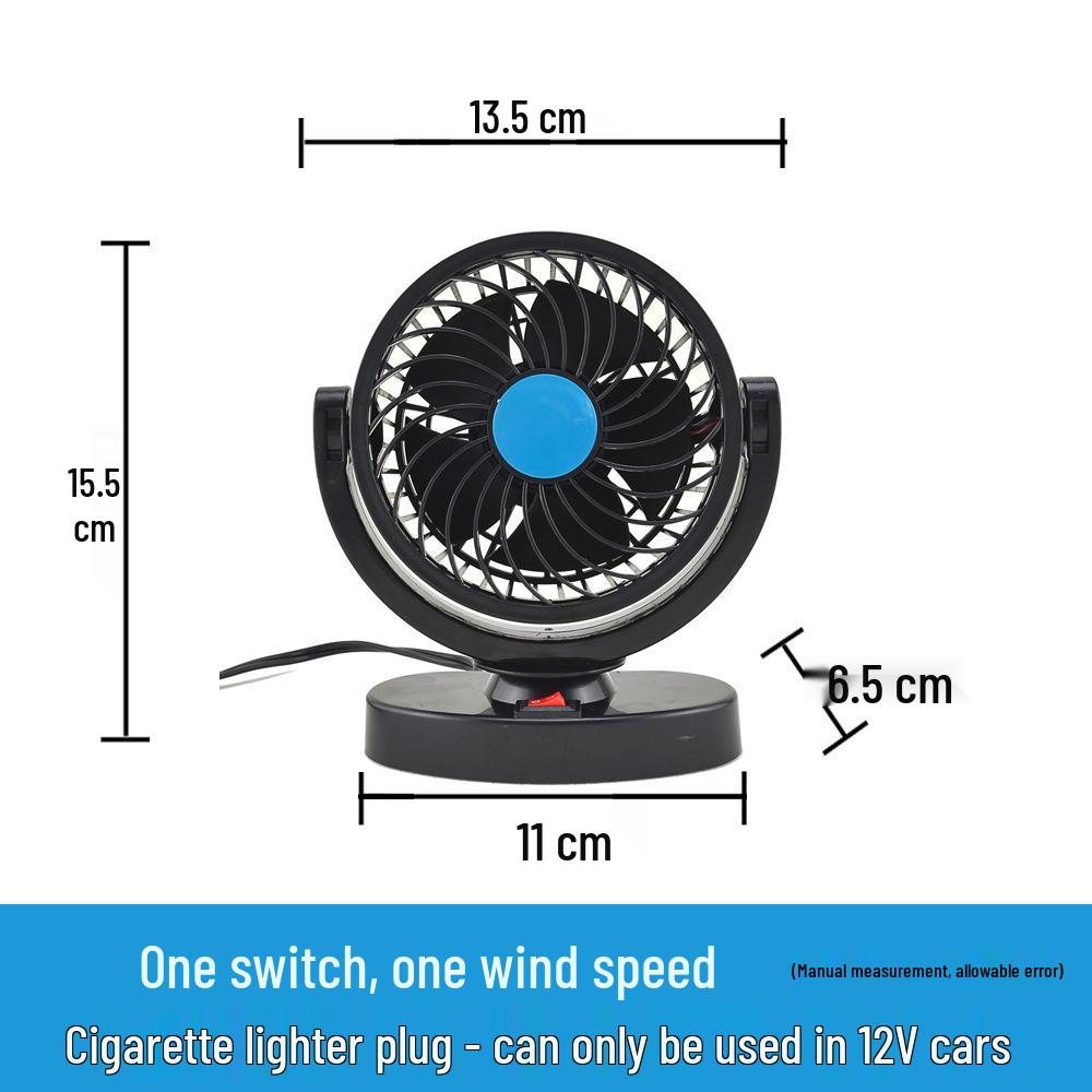 Dual-Head Car Fan 12V/24V for Trucks and Sedans