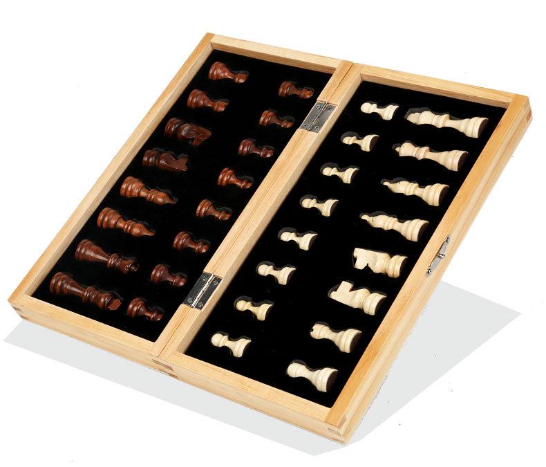 High-Quality Wooden Folding Chess Set for Students and Children