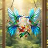 20cm Acrylic 2D Flat Colorful Hummingbird Hanging Pendant Wind Chime Suncatcher Home Window Ornament Garden Decor Car Decoration