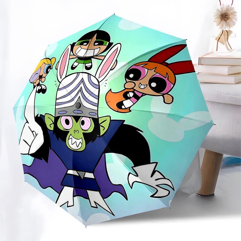 

1pc Powerpuff Girls x Dr. Octagon: Automatic Opening Umbrella with Foldable Design, 8-Bone Iron Frame, Outdoor for Fans, Travelers, Everyday Use, Gift