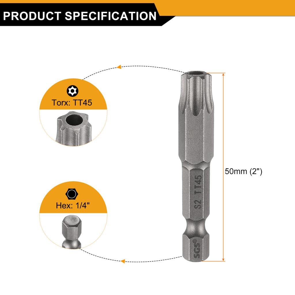 1/3/5pcs TT6-TT50 Security Torx Head Screwdriver Bit 1/4" Hex Shank Magnetic Tamper Proof 6 Point Star Screw Driver Drill Bits