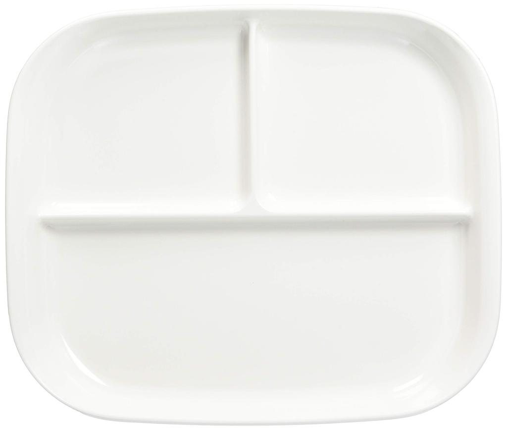 Pearl Metal Divided Square Easy to Made in Dish, Plate, Use, White, Japan, K-6388