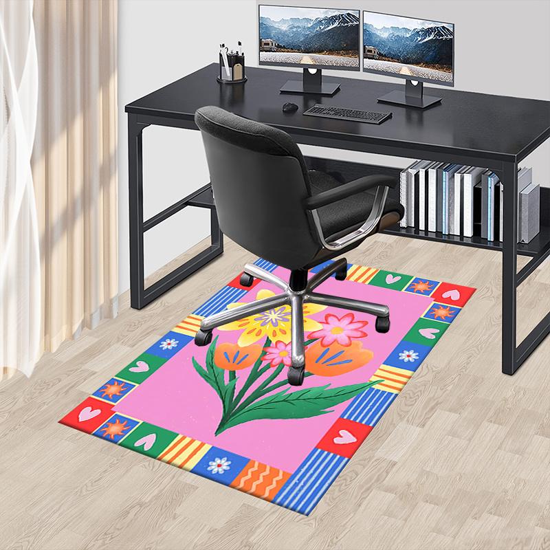 

1 шт. Цветочный пэчворк ковер Мягкий фланелевый коврик для пола для гостиной, спальни и ковра, Коврик для пола под диван и журнальный столик, Декоративный ковер q14 60cm by 90cm