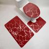 3Pcs/Set Non-slip Toilet Carpet Quick Dry Polyester Marble Toilet Lid Cover Bathroom Rug for Home