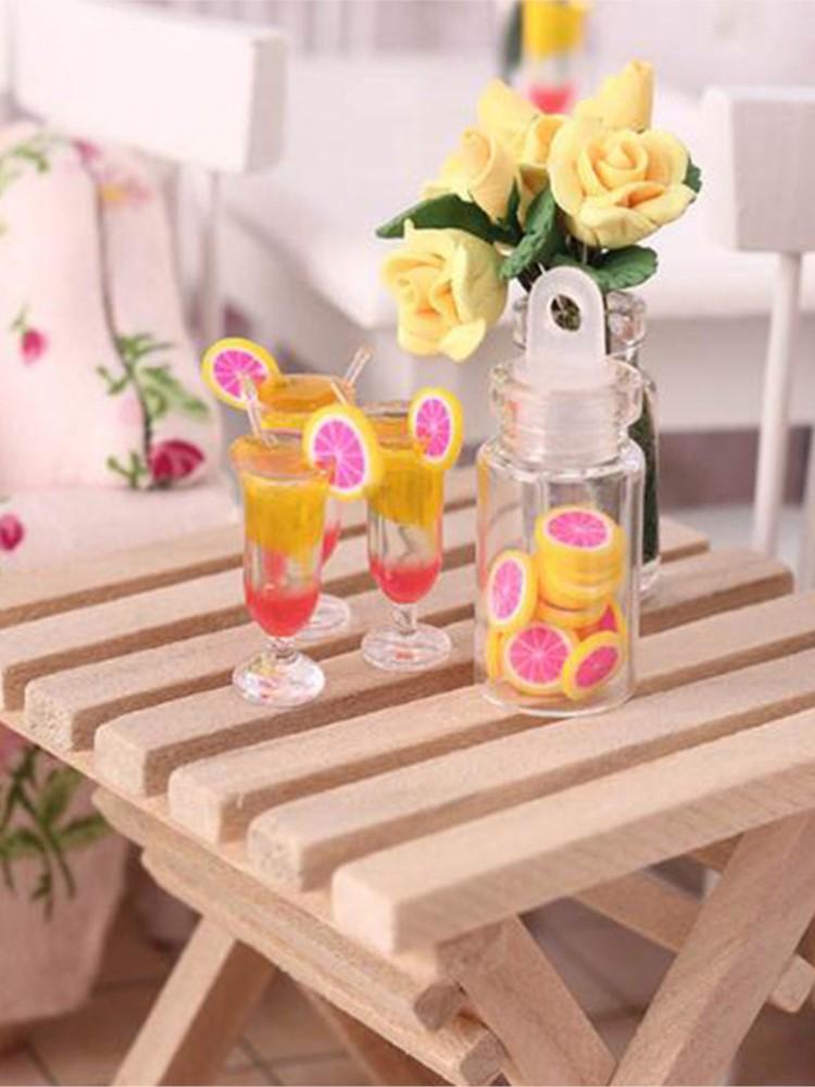 6pcs 1:12 Dollhouse Miniature Drink Juice Cups Model For Doll House Kitchen Food Decor Accessories Toys Gift