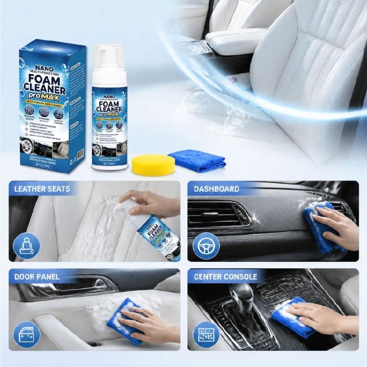 Routine Car Seat Cleaning Kit with Leather Cleaner, Pump Bottle and Sponge Applicator for Interior Trim Wiping and Day-to-Day Upkeep