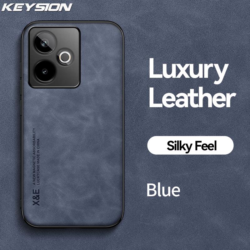 KEYSION Luxury Retro PU Leather Case for Realme GT 7 7T 5G Soft Silicone+PC Shockproof Phone Back Cover for OPPO Realme GT 7T 5G
