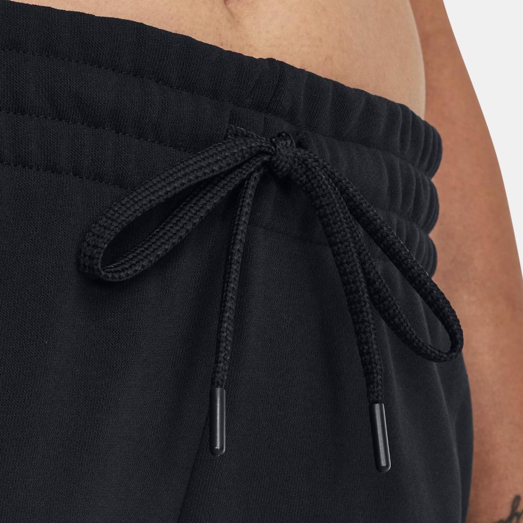 Under Armour Pjt Rock Hw Terry Pants Solid Color Drawstring Cuffed Knit Sports Pants Women Pants Black 1380196-001