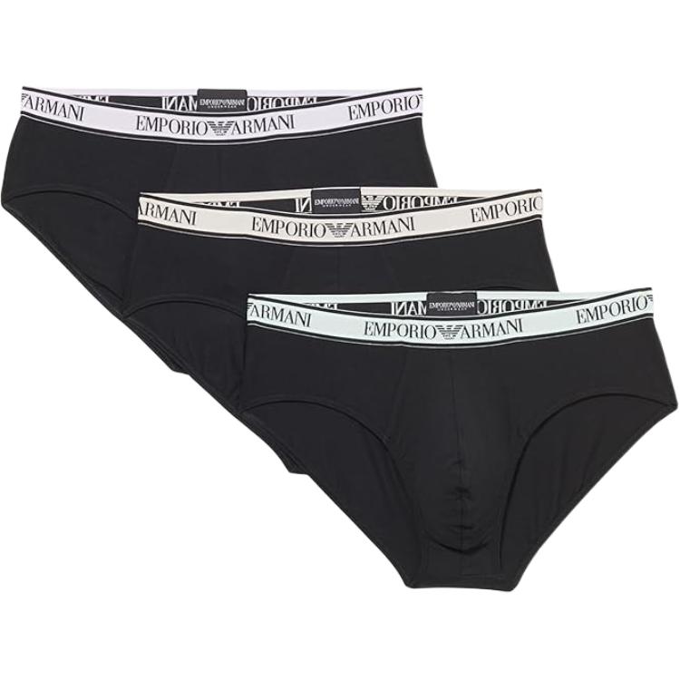 

Emporio Armani Letter Low-Rise Triangle Underwear 3-Pack Men underwear Black 1117344-R7175-0620 XL