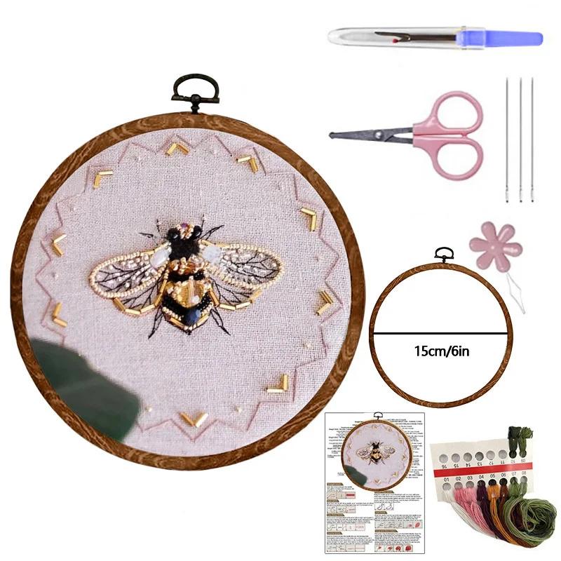 

Bead Embroidery Kit Insect Series DIY Handmade Needlework Creative Beads Craft Art Decoration for Home Living Room or Gift 15cm