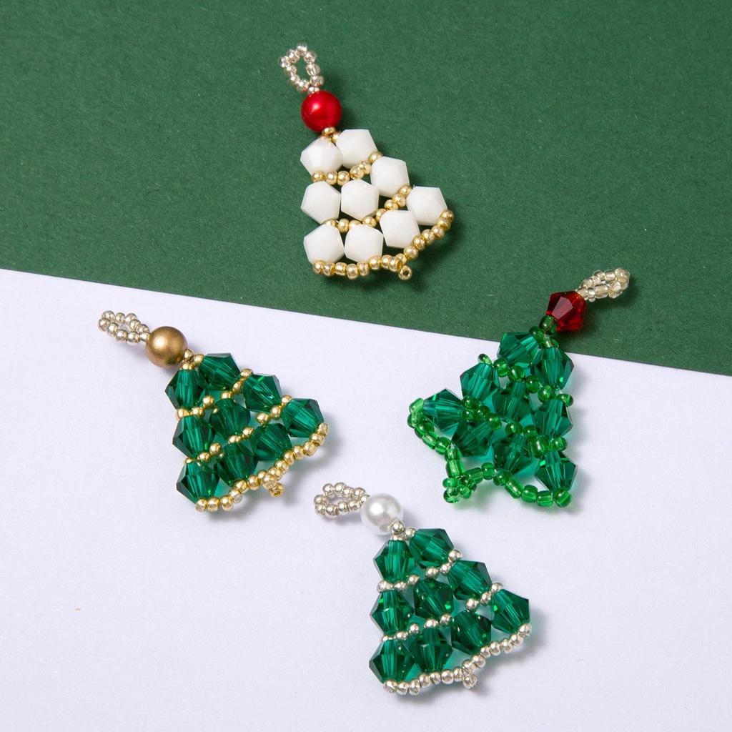 Festive Knitted Christmas Tree Pendant Earrings & Phone Charms