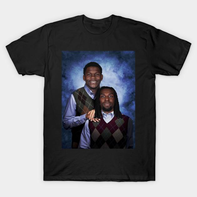 

Men Black Print T-shirt Vintage Naz Reid Anthony Edwards Basketball Retro No-Cut Transfer Paper Print Cotton Tshirt S чорний