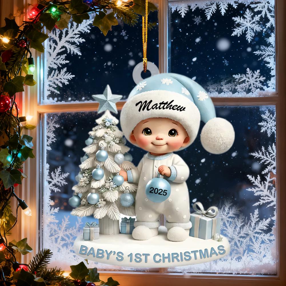 Car Decorative Pendants And Ornaments Car Christmas Baby's Decorations Interior Ornament Personalized Car Christmas First A6H9