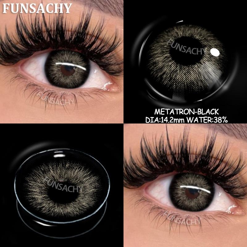 FUNSACHY 1 Pair Coloron Contacts Lens Yearly Use Natural Black Korean Brown Eyes Contact Pupils Cosmetics Fashion Softlen Yearly
