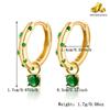 S925 Sterling Silver Zirconia Inlaid Geometric Hoop Earrings - Classic Retro Design
