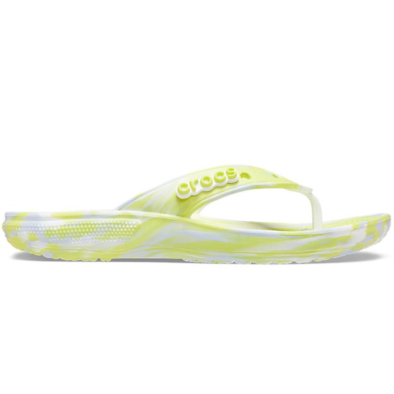 Crocs Classic Marbled Flip Flops Women's Digital Grey