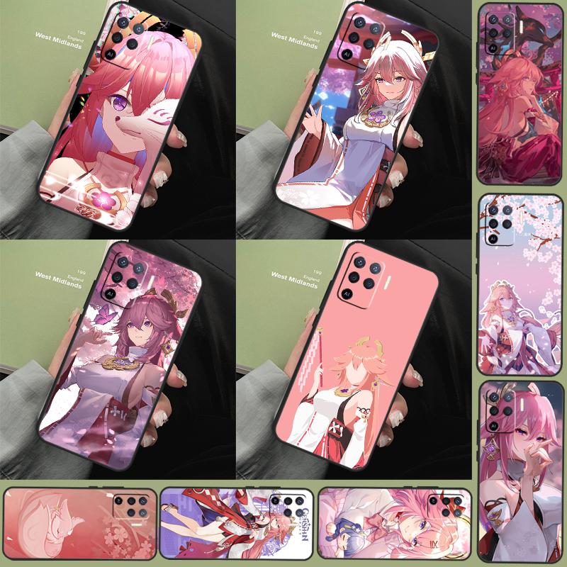 Genshin Impact Yae Miko Case For Oppo A15 A80 A60 A40 A94 A54 A98 A78 A18 A38 A58 A16 A76 A96 A17 A77 A74 A57S Cover