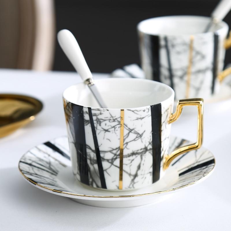 European High Quality Bone Porcelain English Luxury Afternoon Tea Set Coffee Cups and Horn Ceramic Cups Phnom Penh Coffee Cups
