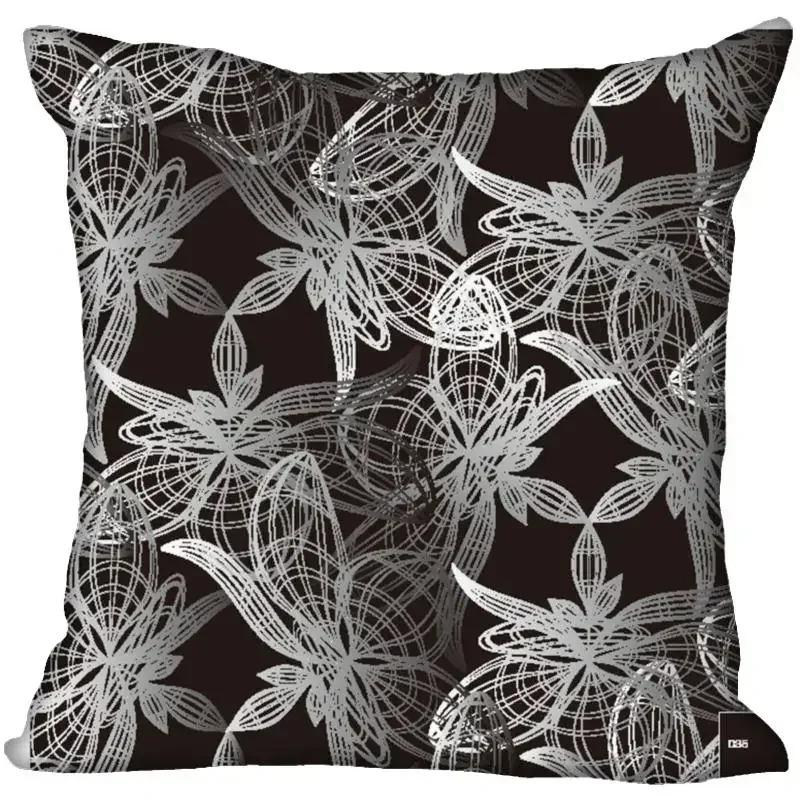 Black And White Pattern Throw Pillow Cover With Short Plush Print For Living Room Sofa Decoration Cushion Cover Pillow Covers