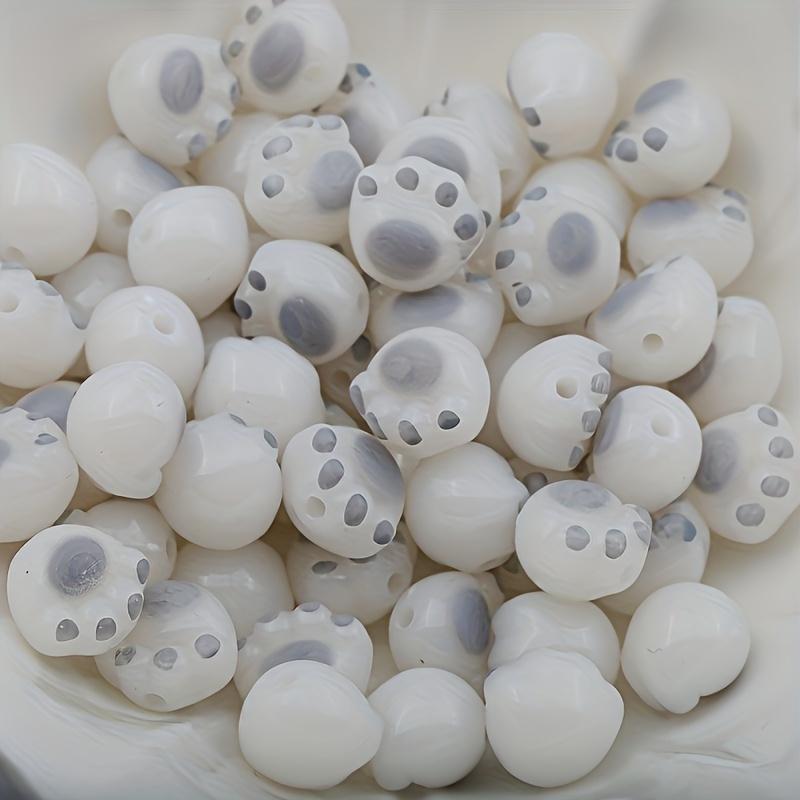 20pcs 12mm Super Cute Cat Paw Acrylic Beads Jewelry Making DIY Creative Bracelet Necklace Craft Supplies