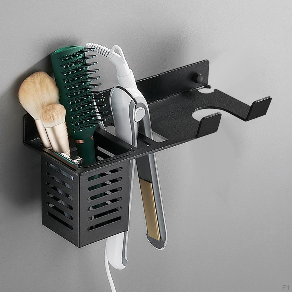 Hair Dryer Holder, Wall Mounted Multifunctional Stand for Diffuser Accessories Tools