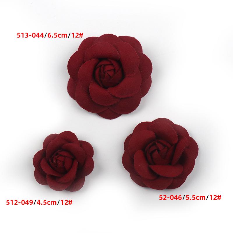 Korean Camellia Fabric Flower Corsage for DIY Headdress and Jewelry Accessories