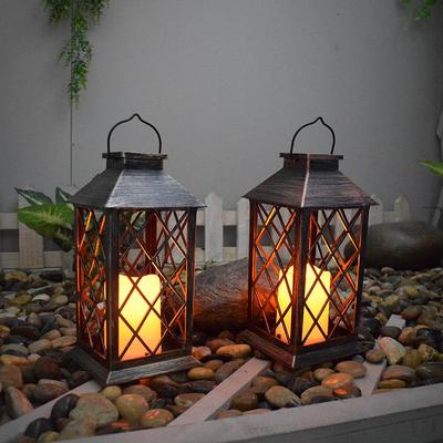 Lanterna Suspensa Solar Grande: Decoração de Jardim Exterior Impermeável, Luz de Vela Estilo Palaciano para Pátio e Relvado