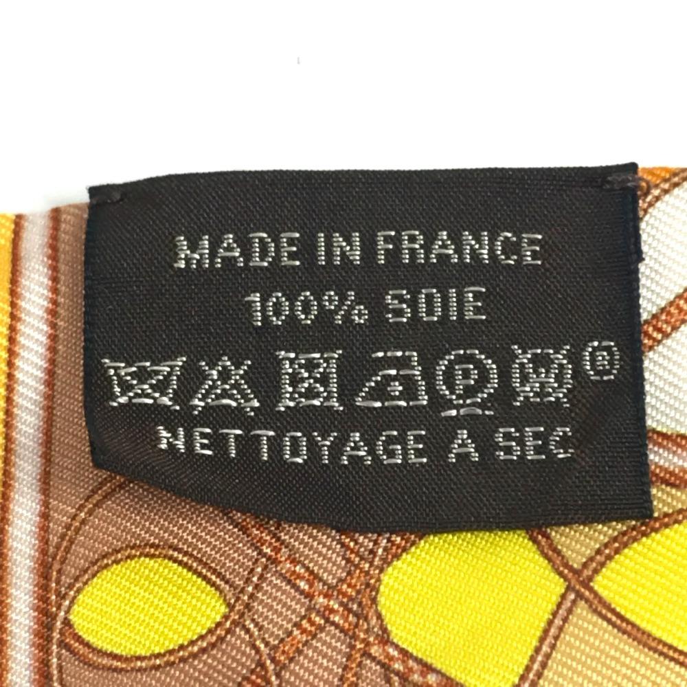 HERMES Horse pattern Twilly Twilly Twilly Scarf silk Orange