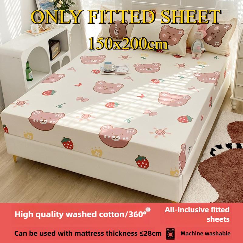 Sábana Bajera No se decolora No hace bolitas Sábana de una pieza Antideslizante Multiespecificación Ropa de Cama Cubrecama Protector