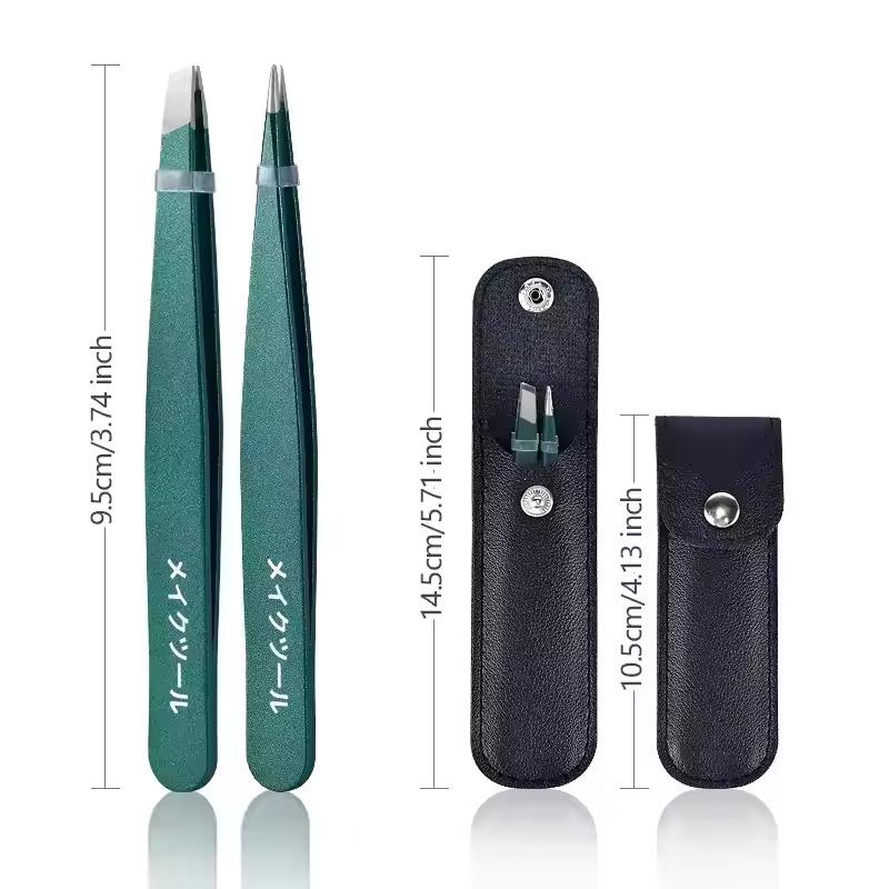 

Набор пинцетов из нержавеющей стали, 4 штуки, унисекс, профессиональная точность для волос на лице, бровей, вросших волос и заноз, прочный и Э