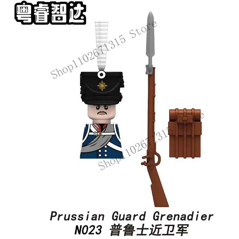 Napoleonic Wars Military Soldiers Building Blocks British France Prussia Cavalry Army Russian Infantry Figures Bricks Kids Toys
