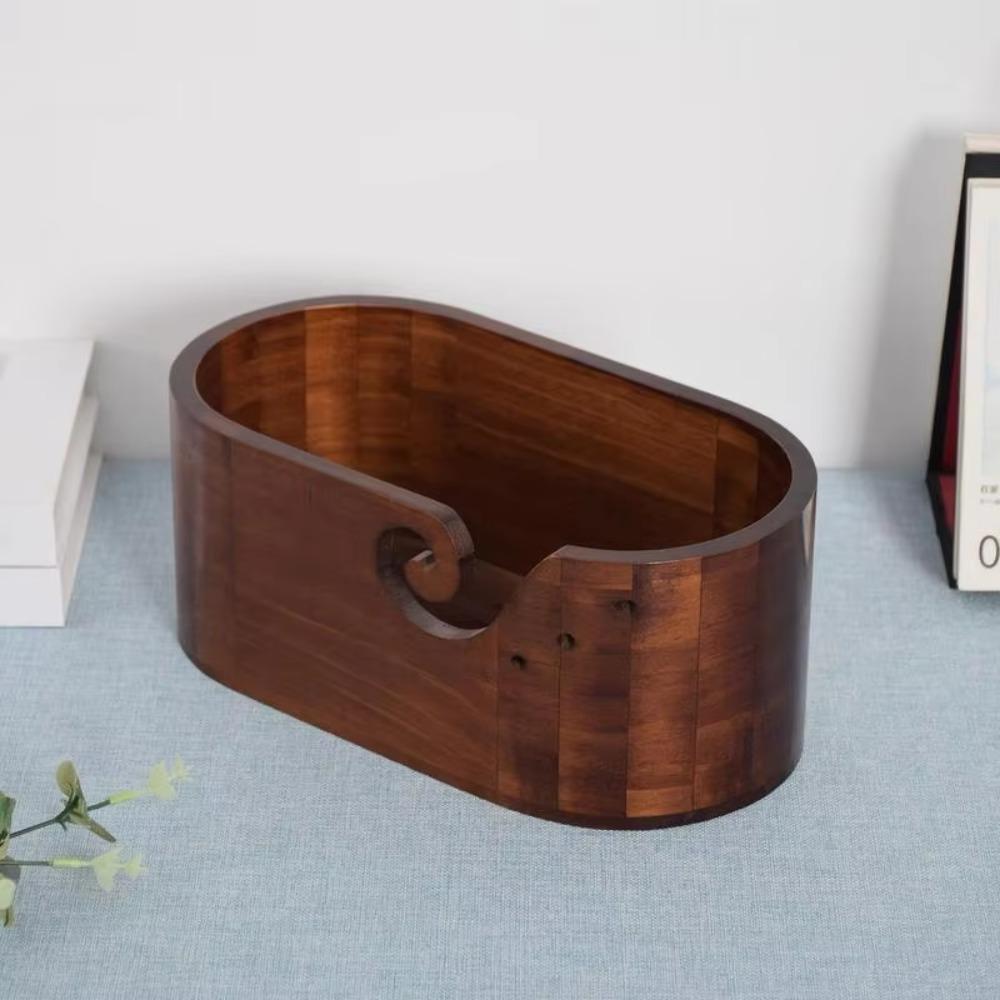 Multi-functional Yarn Bowl Wood Knitting Wool Holder Storage Tool Knitting Bowl  Handcrafted