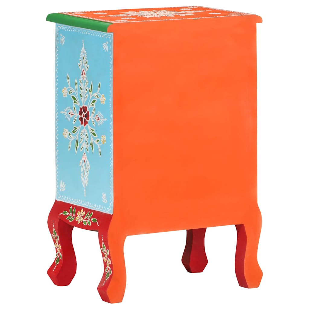 Hand Painted Nightstand 40 x 30 x 60 cm Solid Mango Wood