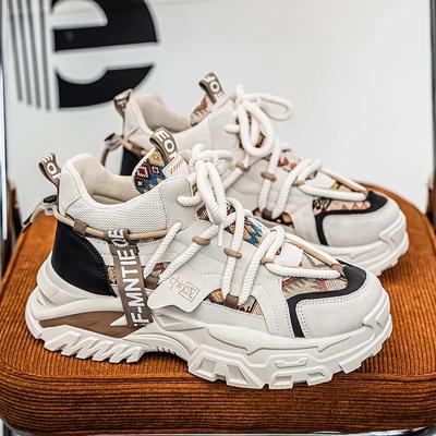 New Luxury Men's Patchwork Casual Sneakers Comfortable Platform Shoes Designed Height Increasing Sneakers Men Casual Sports Shoe