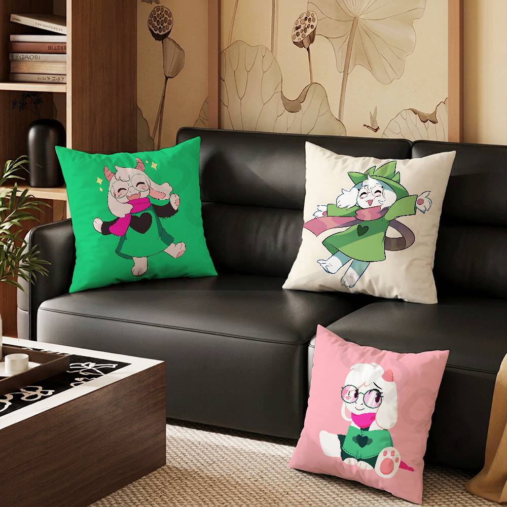 DDeltarune Ralsei Pillow Case Sofa Living Room Bedroom Headboard Backrest Cushion Square Cushion Nap Time