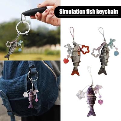Phone Charm Handmade Fish Keychain Acrylic Fish Phone Lanyard  Jewelry Accessories
