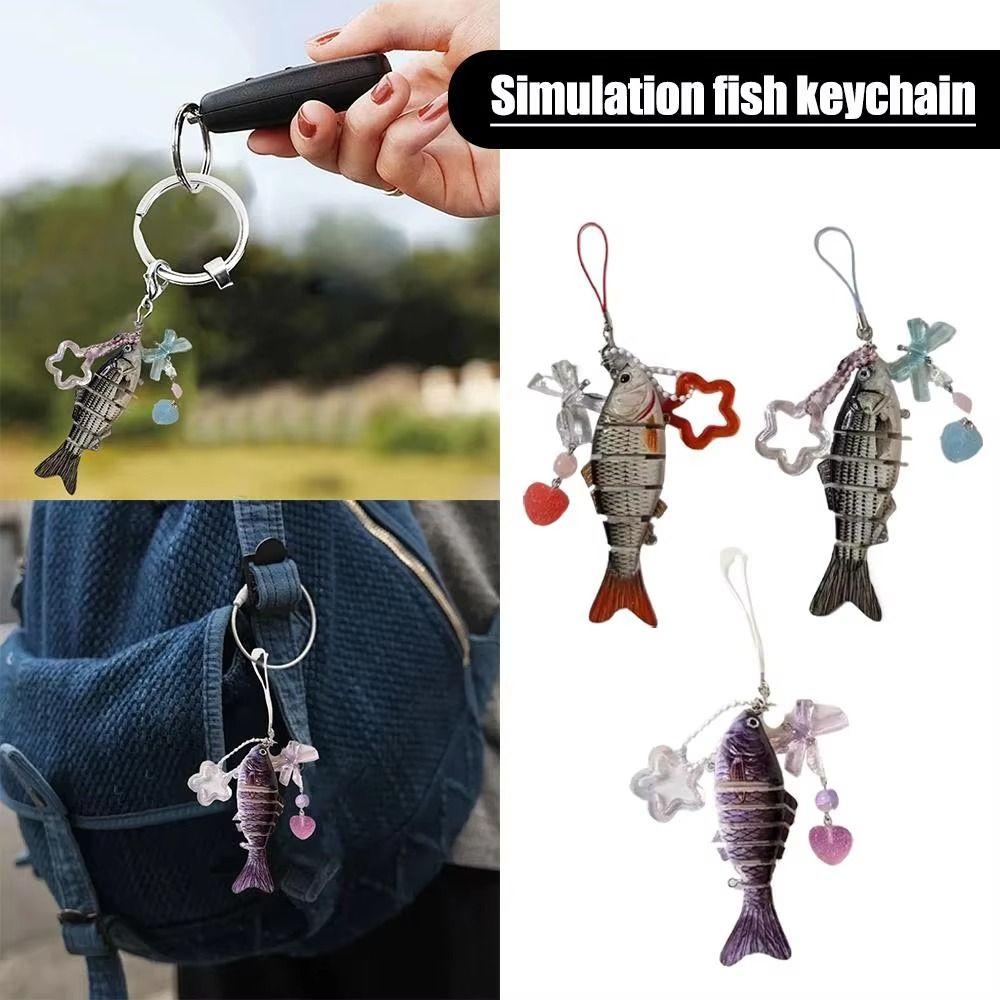 Acrylic Fish Star Pendant Simulated Fish Phone Lanyard Handmade Fish Keychain  Gifts for Friend