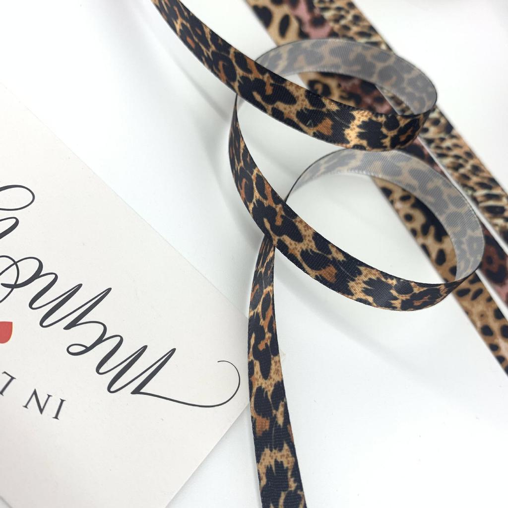 European & American Trend Leopard Print Letter Polyester Ribbed Edge Ribbon - Colorful Clothing & Home Textile Ribbon
