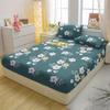 1 Simple Modern Plant Flower Printed Matte Fitted Sheet, Bedroom Printed Bed Cover, Bedding (Excluding Pillowcases)