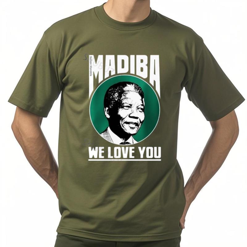 Pánské luxusní bavlněné tričko NELSON MANDELA Pocta pánské tričko Pánské letní volné topy Pro něj Větší velikosti Tričko Trendy tričko