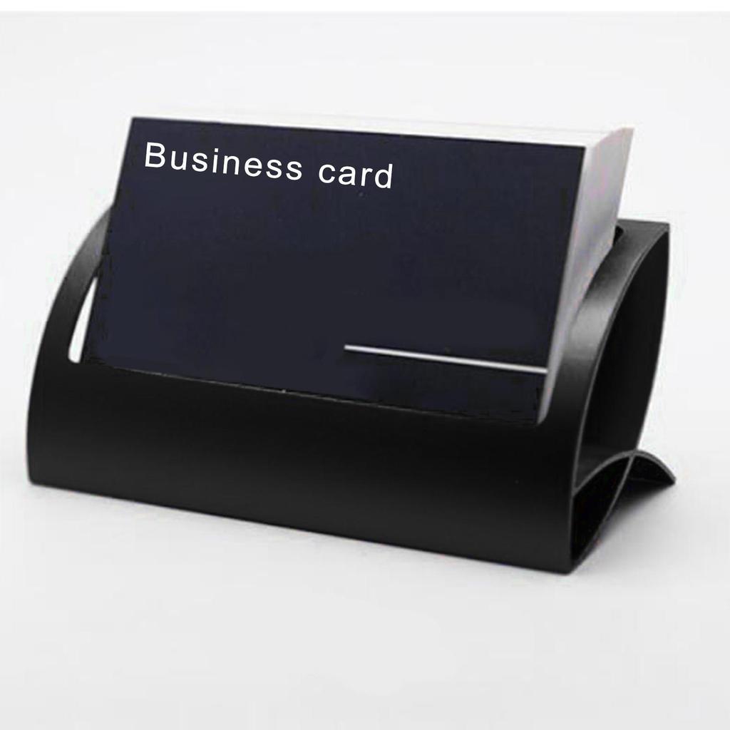 Stylish Aluminum Alloy Desktop Q Shape Business Card Holder for Tradeshows