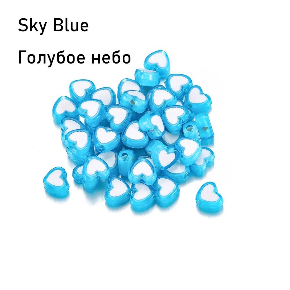 50 stücke Modeschmuck Liebe Herz Acrylperlen Lose Spacer Flache Runde Perlen Für Schmuckherstellung DIY Armband Zubehör