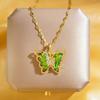 Women S Gold Plated Color Changing Butterfly Pendant Necklace Fashion Clavicle Chain