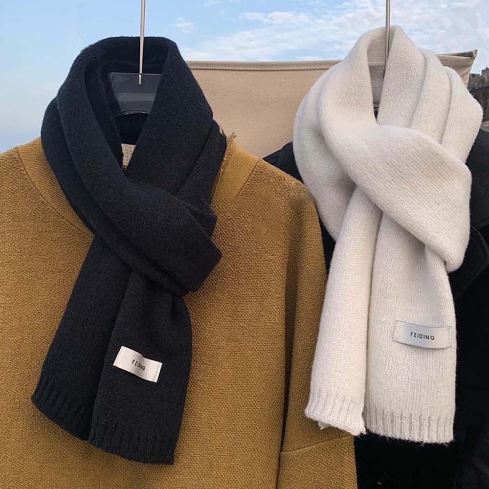 Soft Long Thickened Neckscarf Cold-proof Winter Warmer Scarf Large Couple Knitting Wool Scarf Men