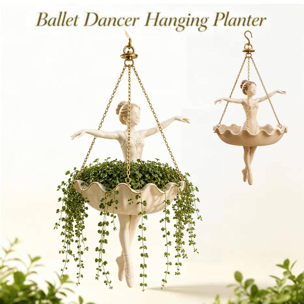 Vaso Suspenso Bailarina de Ballet, Vaso de Flores de Resina, Suporte Criativo para Plantas Decoração de Jardim Interno Externo Presente para Amantes de Plantas