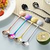 Cat Coffee Spoon, Stainless Steel Cat Paw Claw Teaspoon, Multi-Color Electroplated Stirring Spoon, for Ice Cream Yogurt Dessert
